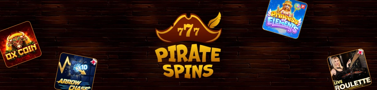 Pirate Spins wide banner.